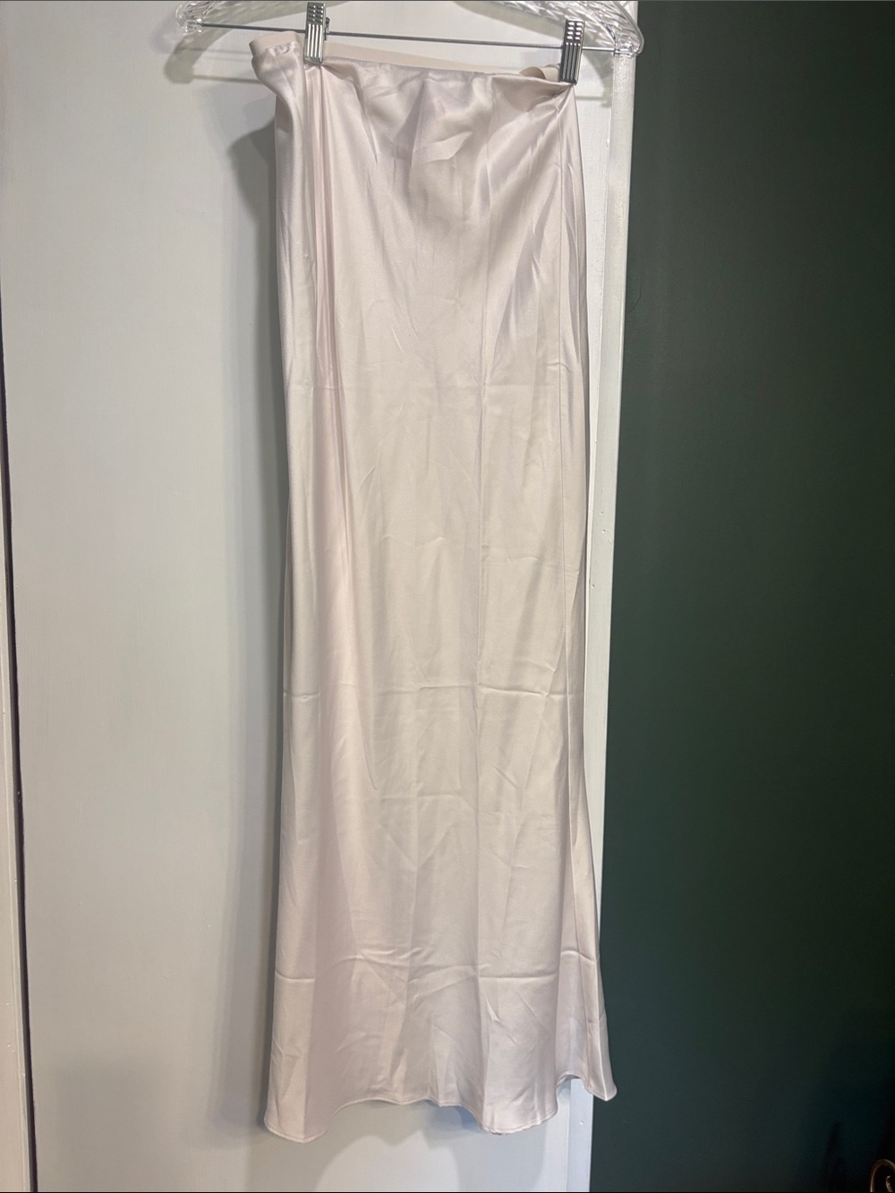 Victoria's Secret Satin Maxi Slip Skirt in Coconut White